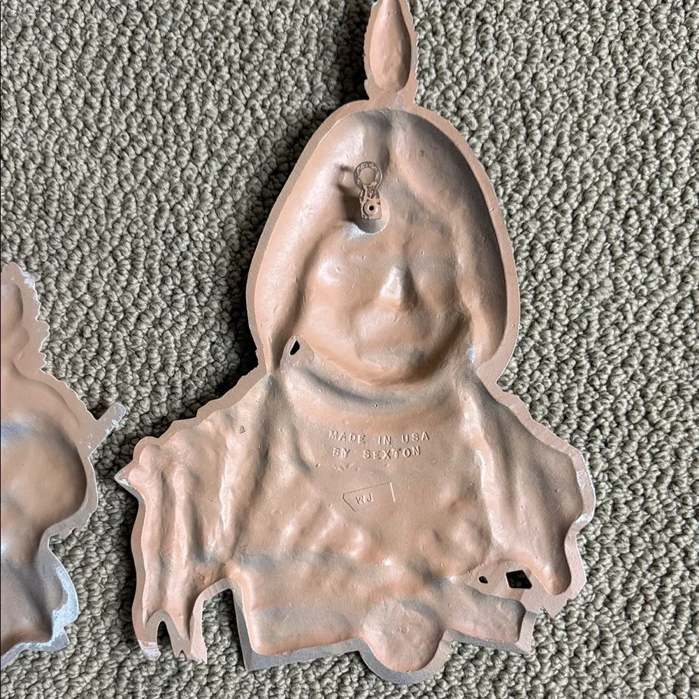 Vintage 1970's Sexton Native American Indian Metal Wall Hanging Set -some Wear